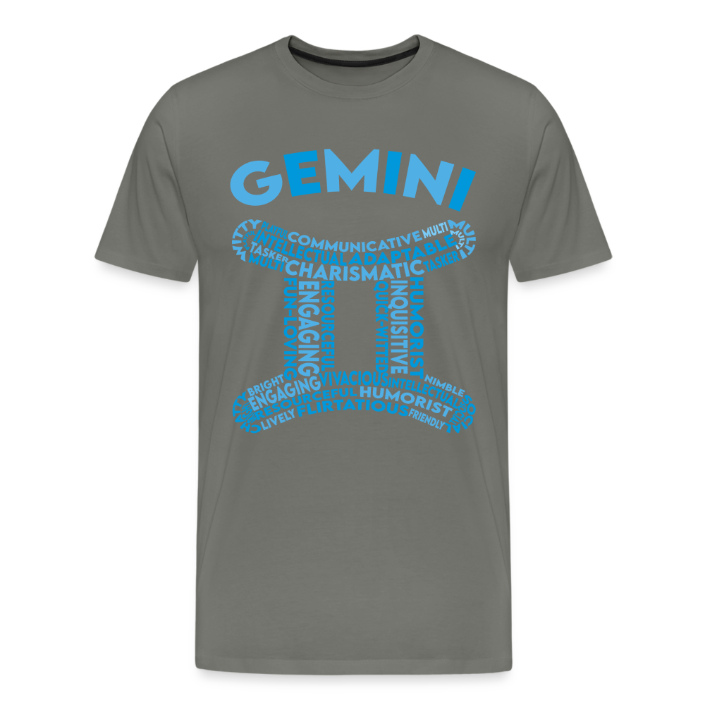 Men's Power Words Gemini Premium T-Shirt - asphalt gray