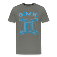 Thumbnail for Men's Power Words Gemini Premium T-Shirt - asphalt gray