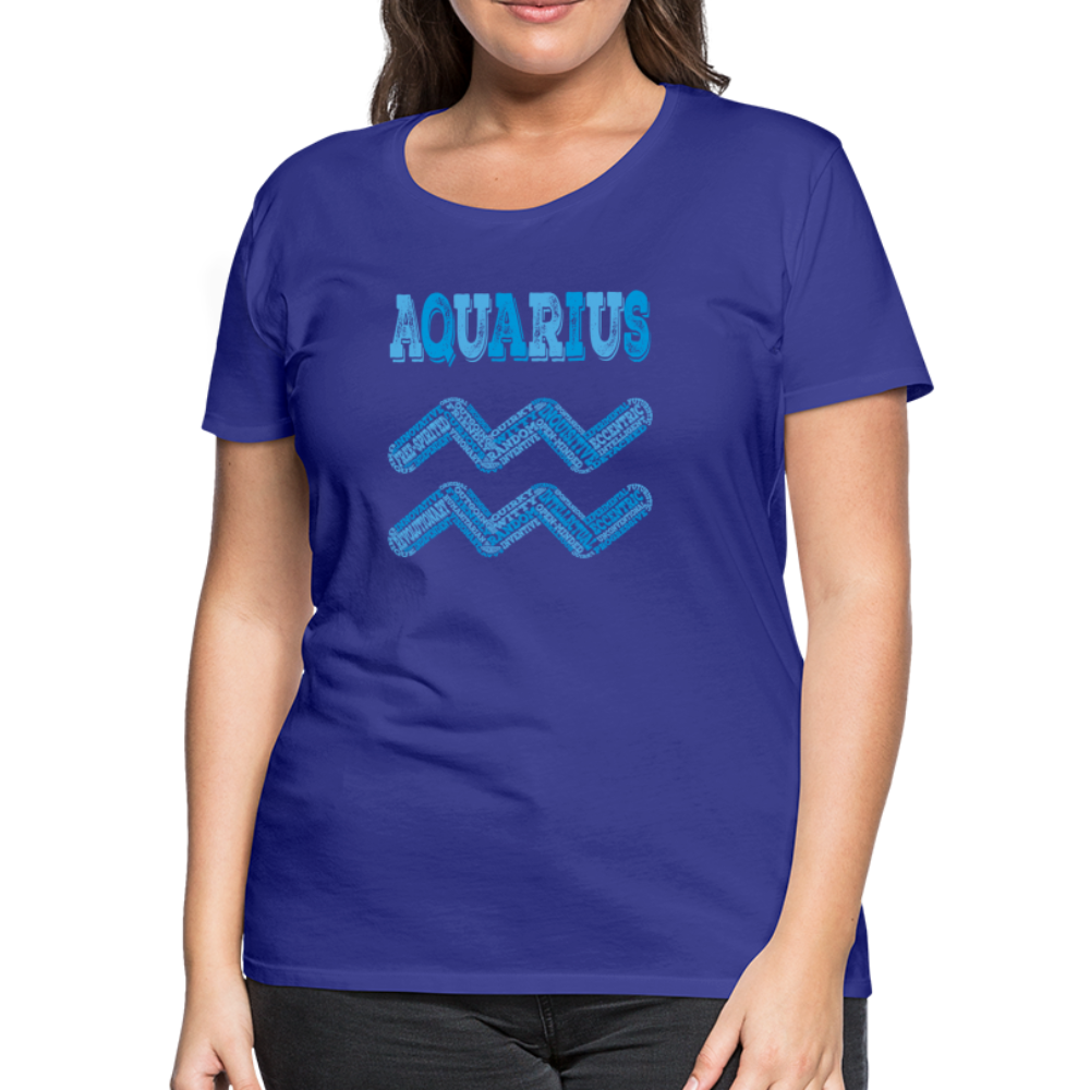 Women's Power Words Aquarius Premium T-Shirt - royal blue