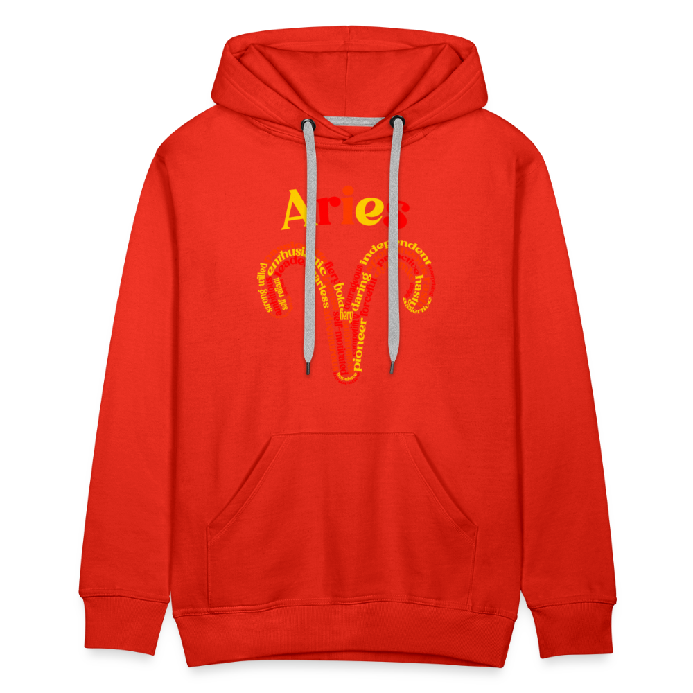 Men's Power Words Aries Premium Hoodie - red