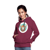 Thumbnail for Women’s Symbol Taurus Premium Hoodie - burgundy