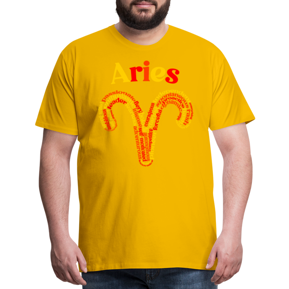 Men's Power Words Aries Premium T-Shirt - sun yellow