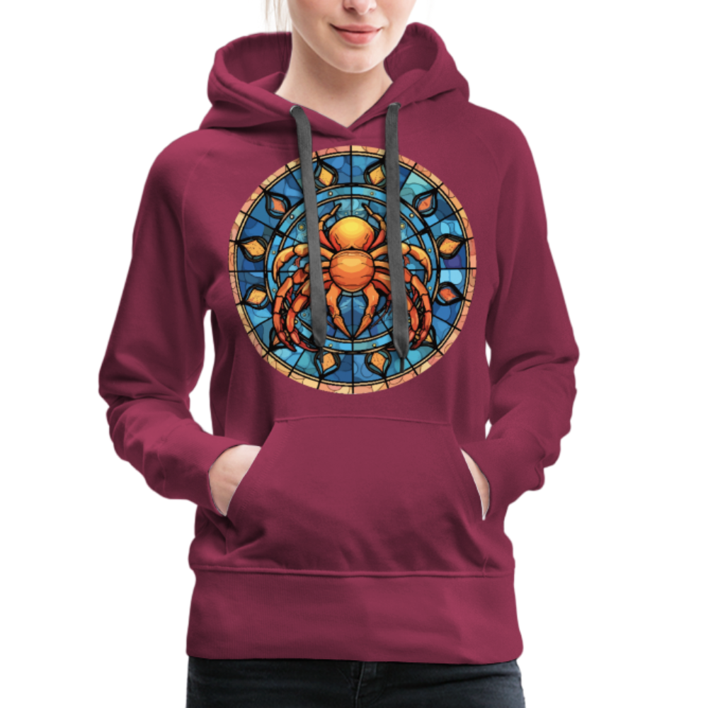 Women’s Mosaic Cancer Premium Hoodie - burgundy