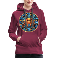 Thumbnail for Women’s Mosaic Cancer Premium Hoodie - burgundy