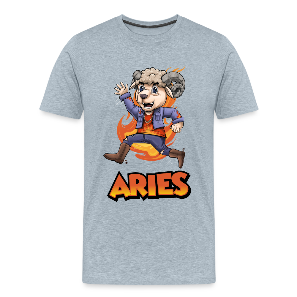 Men's Playful Aries Premium T-Shirt - heather ice blue