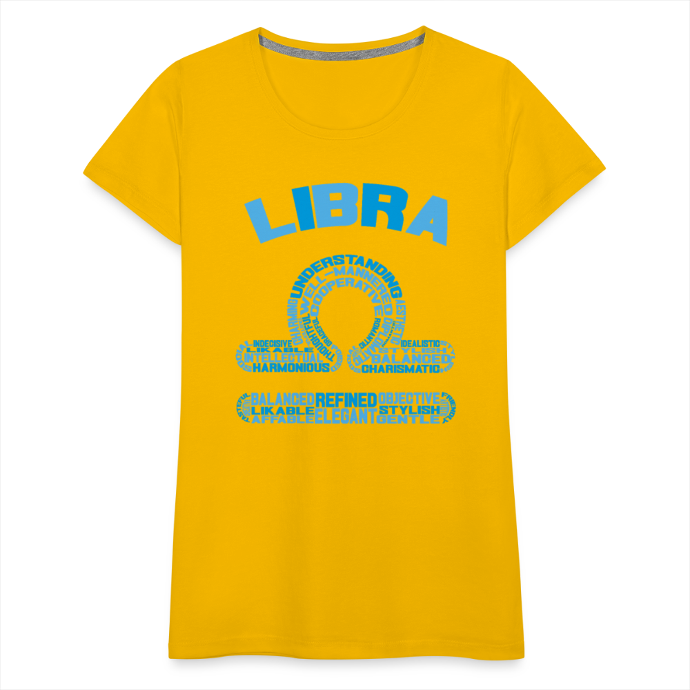 Women's Power Words Libra Premium T-Shirt - sun yellow