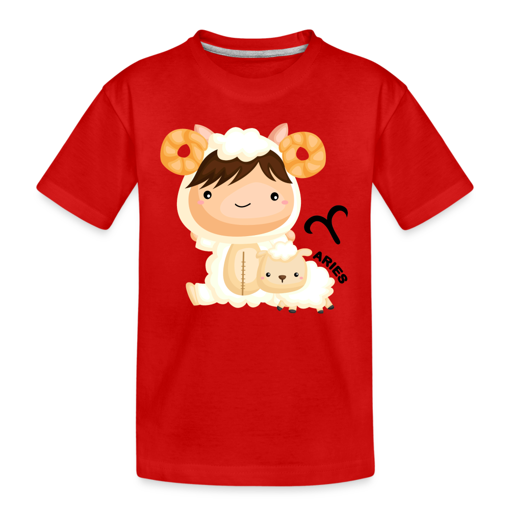 Kid’s Astro Girl Aries Premium Organic T-Shirt - red