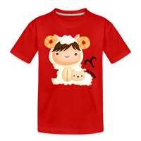 Thumbnail for Kid’s Astro Girl Aries Premium Organic T-Shirt - red