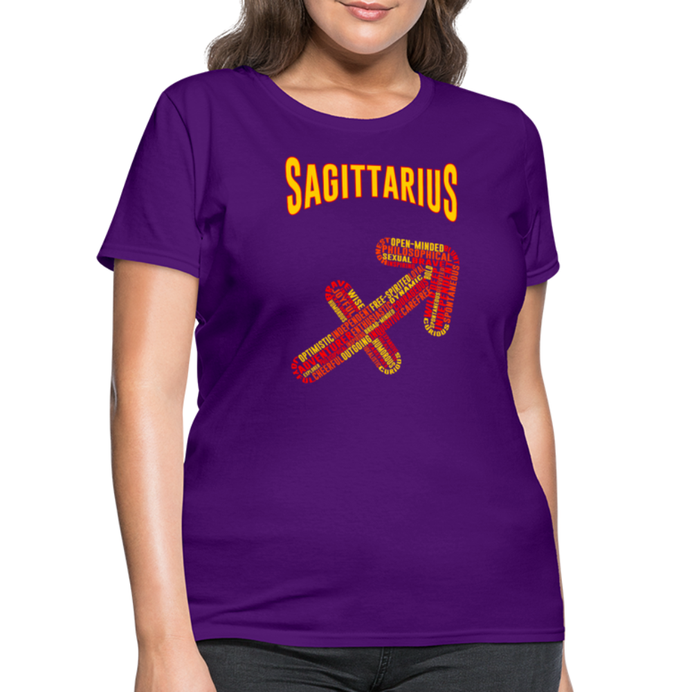 Women's Power Words Sagittarius T-Shirt - purple