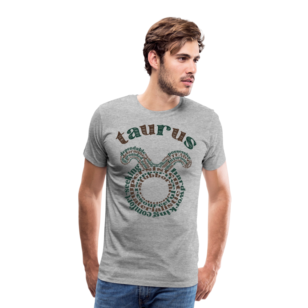 Men's Power Words Taurus Premium T-Shirt - heather gray