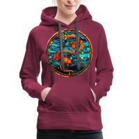 Thumbnail for Women’s Mosaic Pisces Premium Hoodie - burgundy