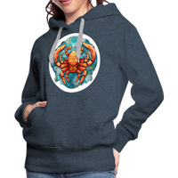 Thumbnail for Women’s Symbol Cancer Premium Hoodie - heather denim