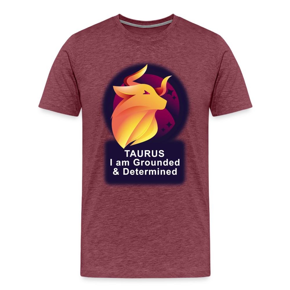 Men's Glow Taurus Premium T-Shirt - heather burgundy