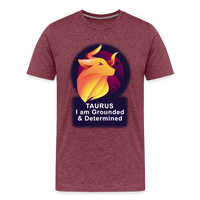 Thumbnail for Men's Glow Taurus Premium T-Shirt - heather burgundy