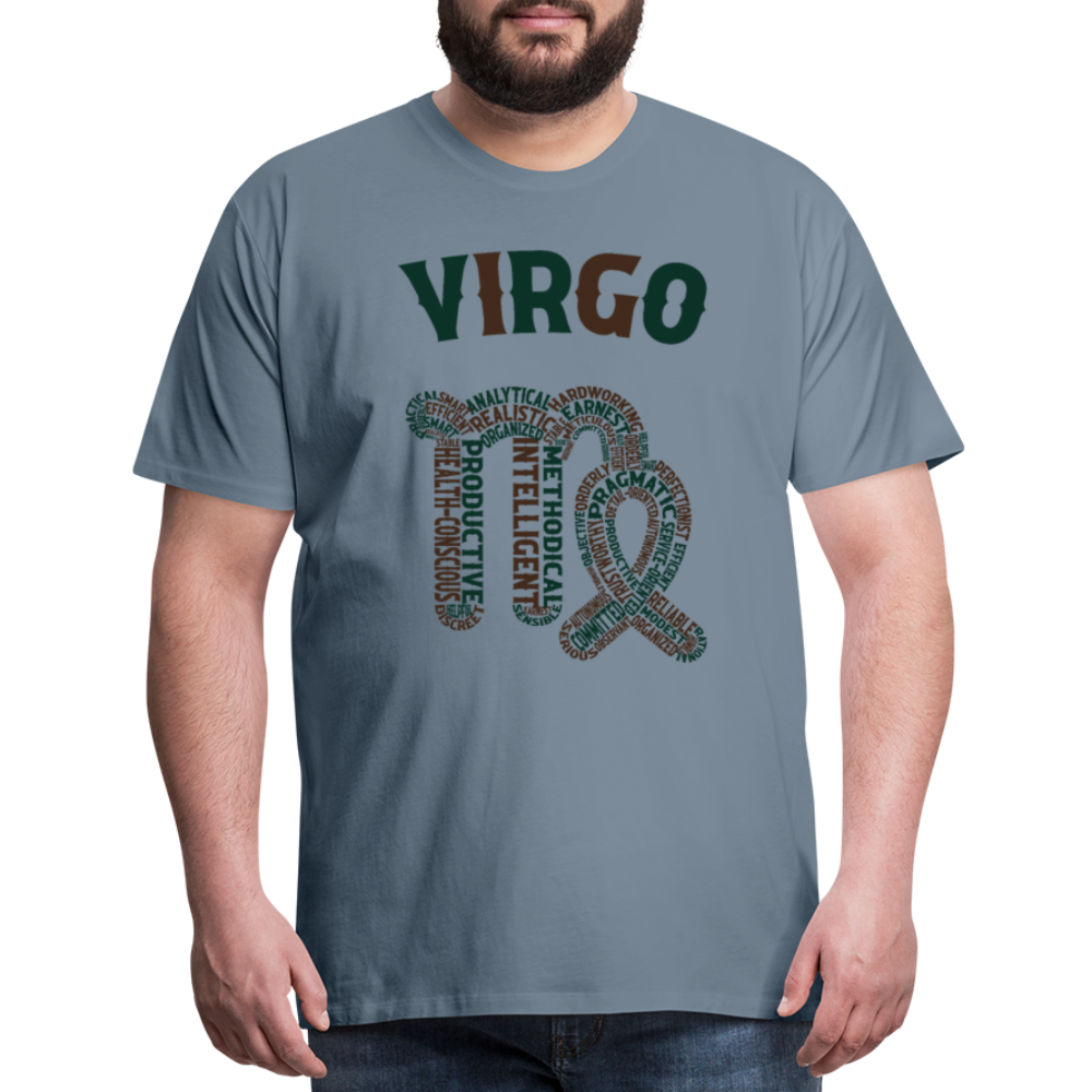 Men's Power Words Virgo Premium T-Shirt - steel blue