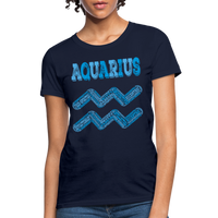 Thumbnail for Women's Power Words Aquarius T-Shirt - navy