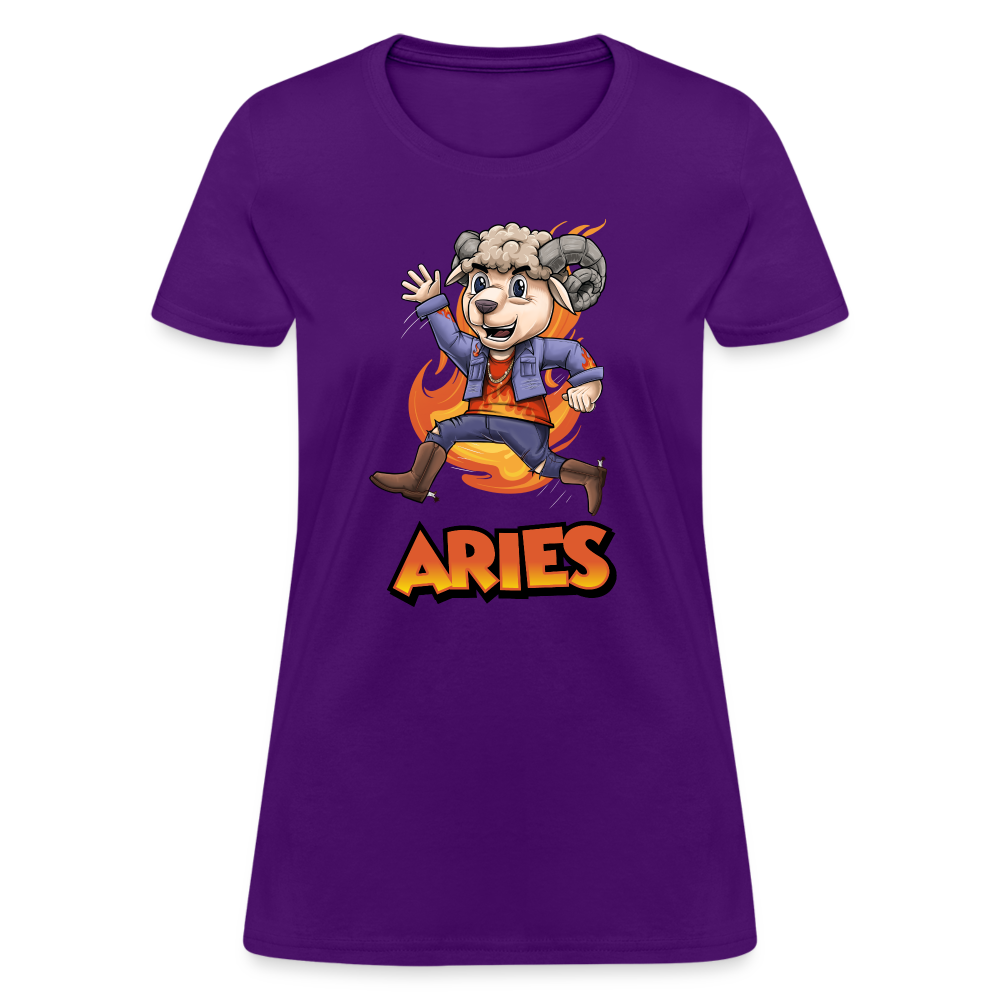 Women's Playful Aries T-Shirt - purple