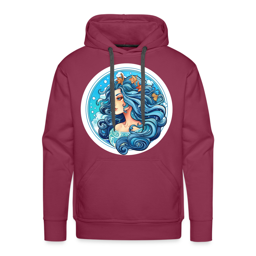 Men’s Symbol Aquarius Premium Hoodie - burgundy