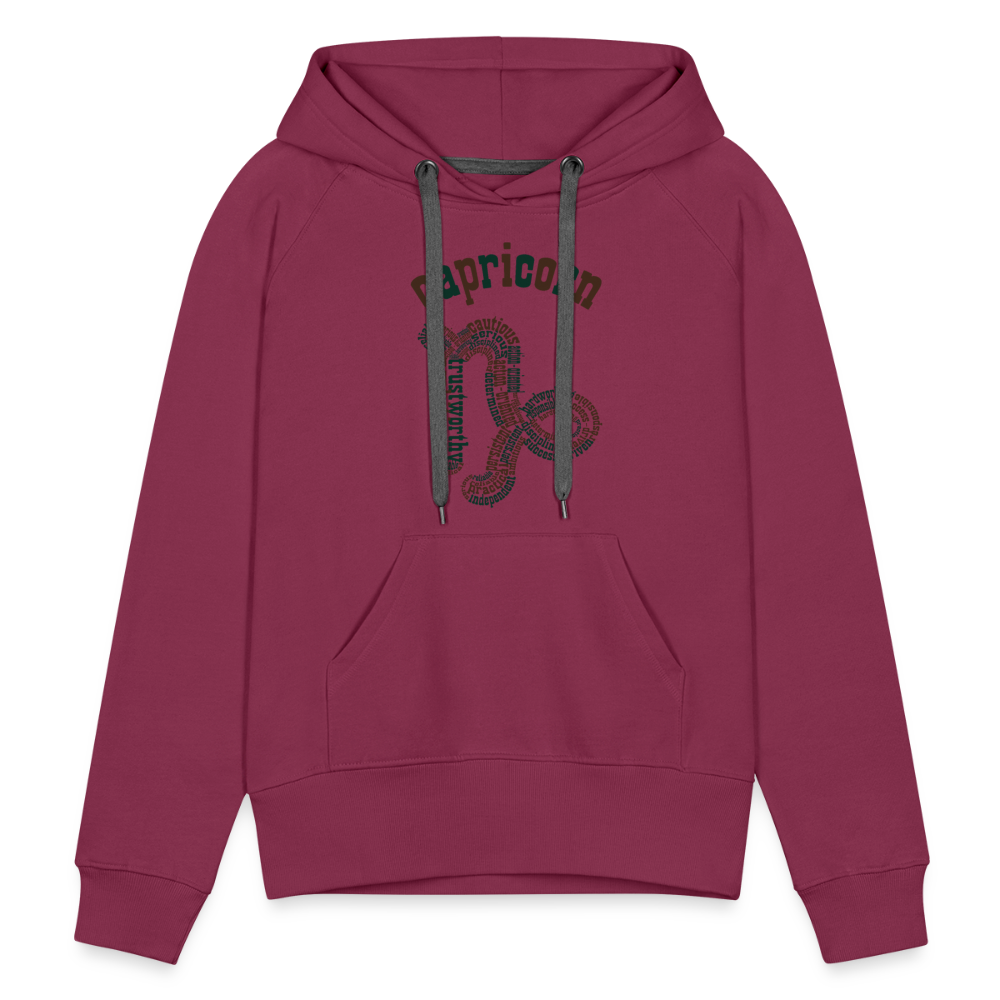 Women's Power Words Capricorn Premium Hoodie - burgundy