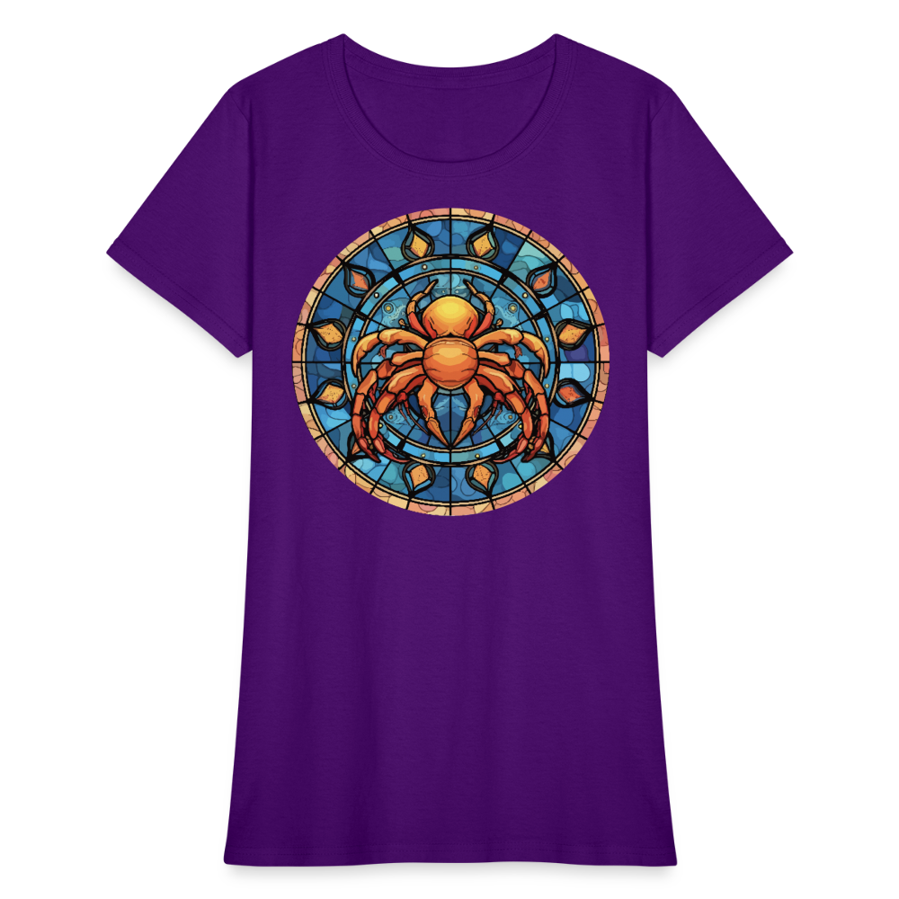 Women's Mosaic Cancer T-Shirt - purple