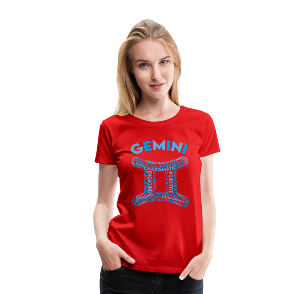 Women's Power Words Gemini Premium T-Shirt - red