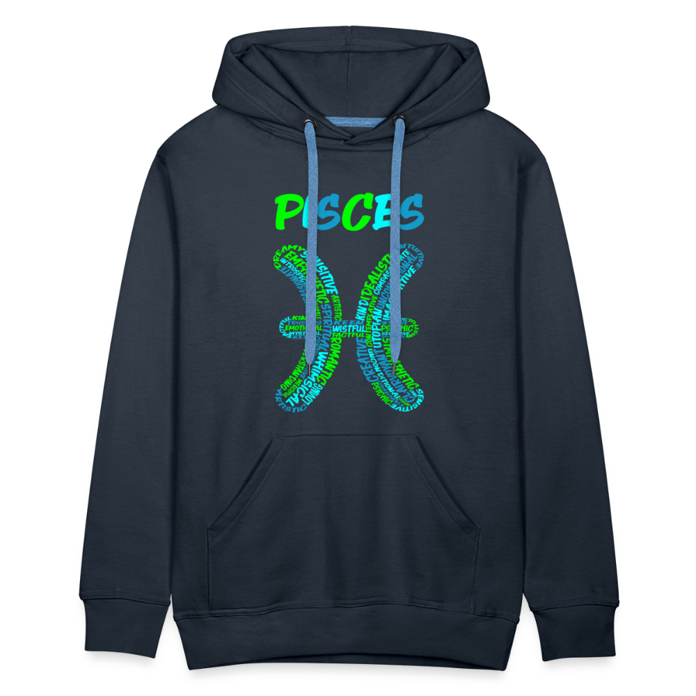 Men's Power Words Pisces Premium Hoodie - navy