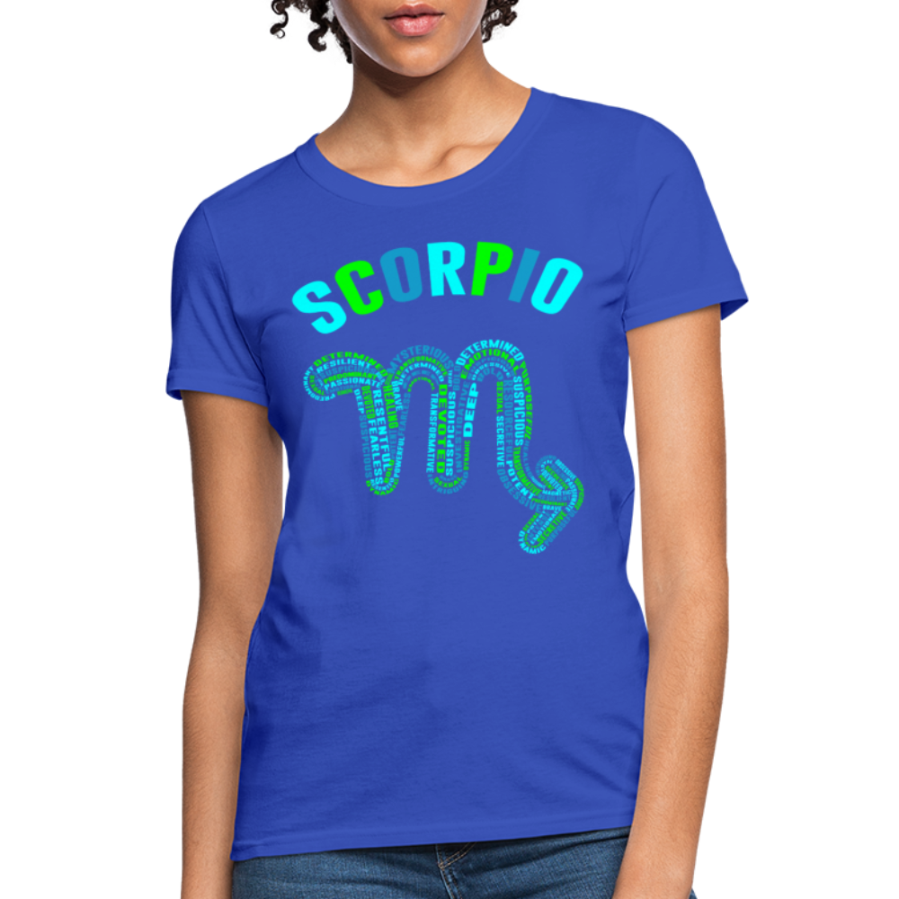 Women's Power Words Scorpio T-Shirt - royal blue