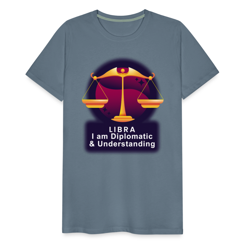 Men's Glow Libra Premium T-Shirt - steel blue