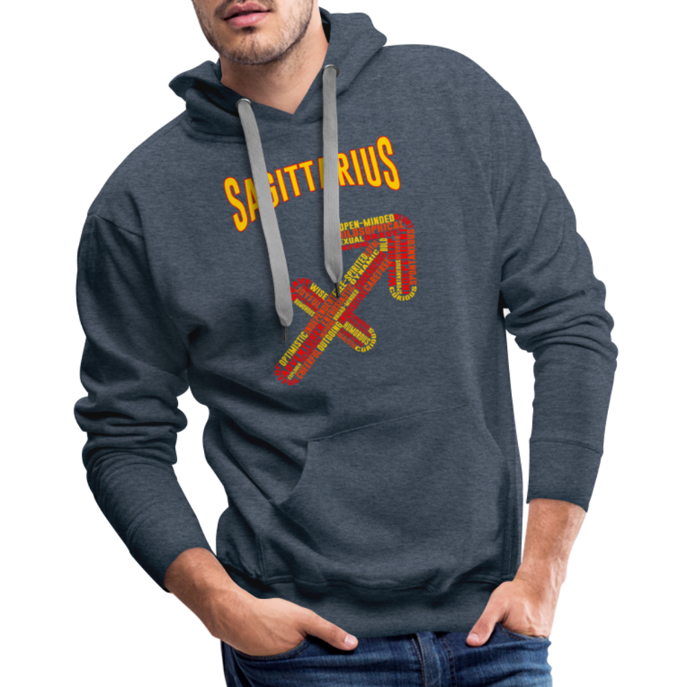 Men's Power Words Sagittarius Premium Hoodie - heather denim