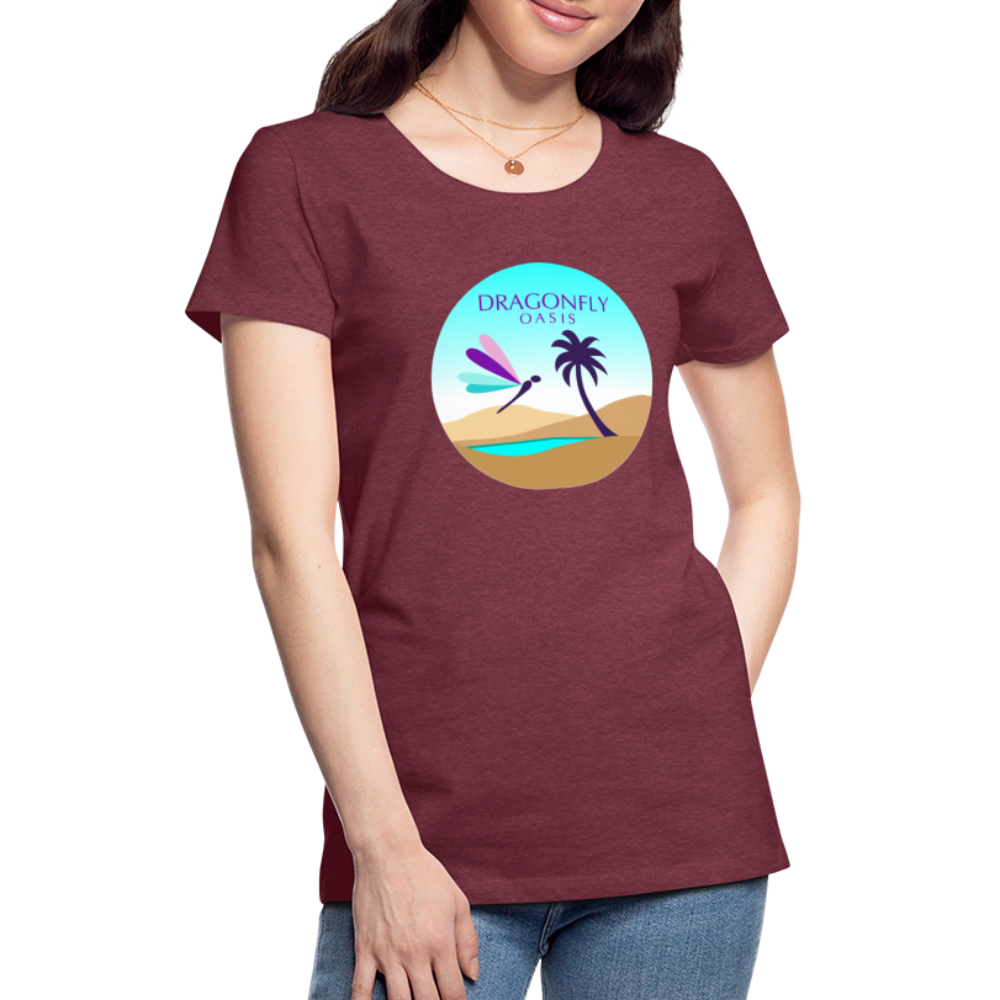 Women's Dragonfly Oasis V.2 Premium T-Shirt - heather burgundy