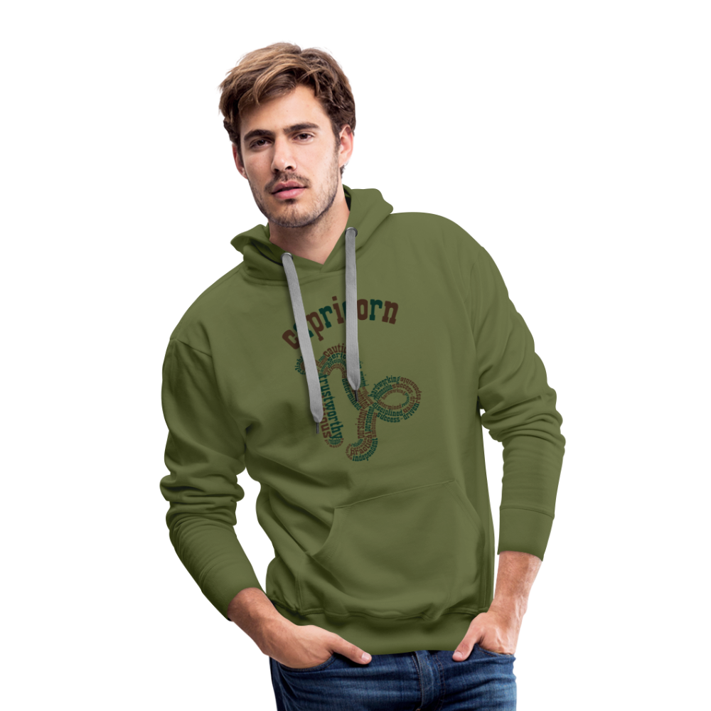 Men's Power Words Capricorn Premium Hoodie - olive green