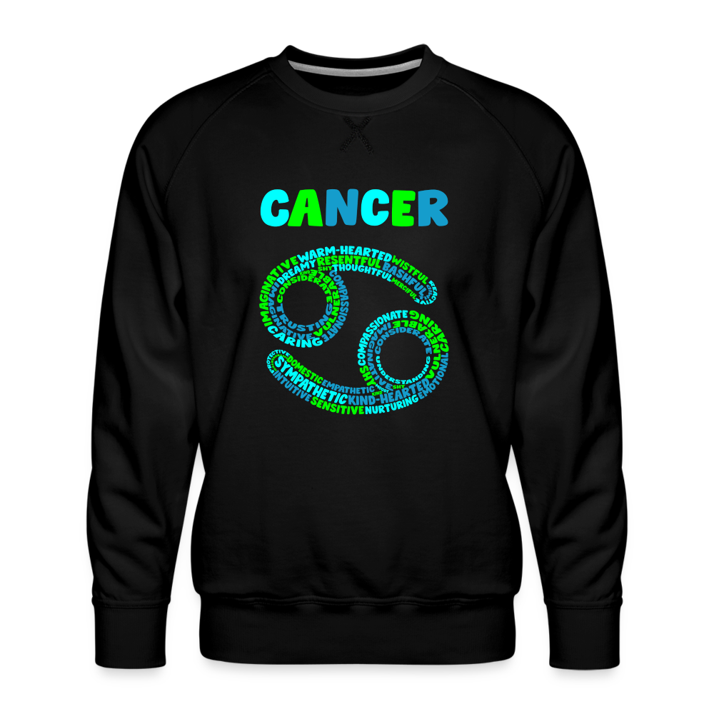 Men's Power Words Cancer Premium Sweatshirt - black