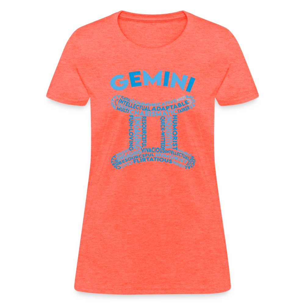 Women's Power Words Gemini T-Shirt - heather coral