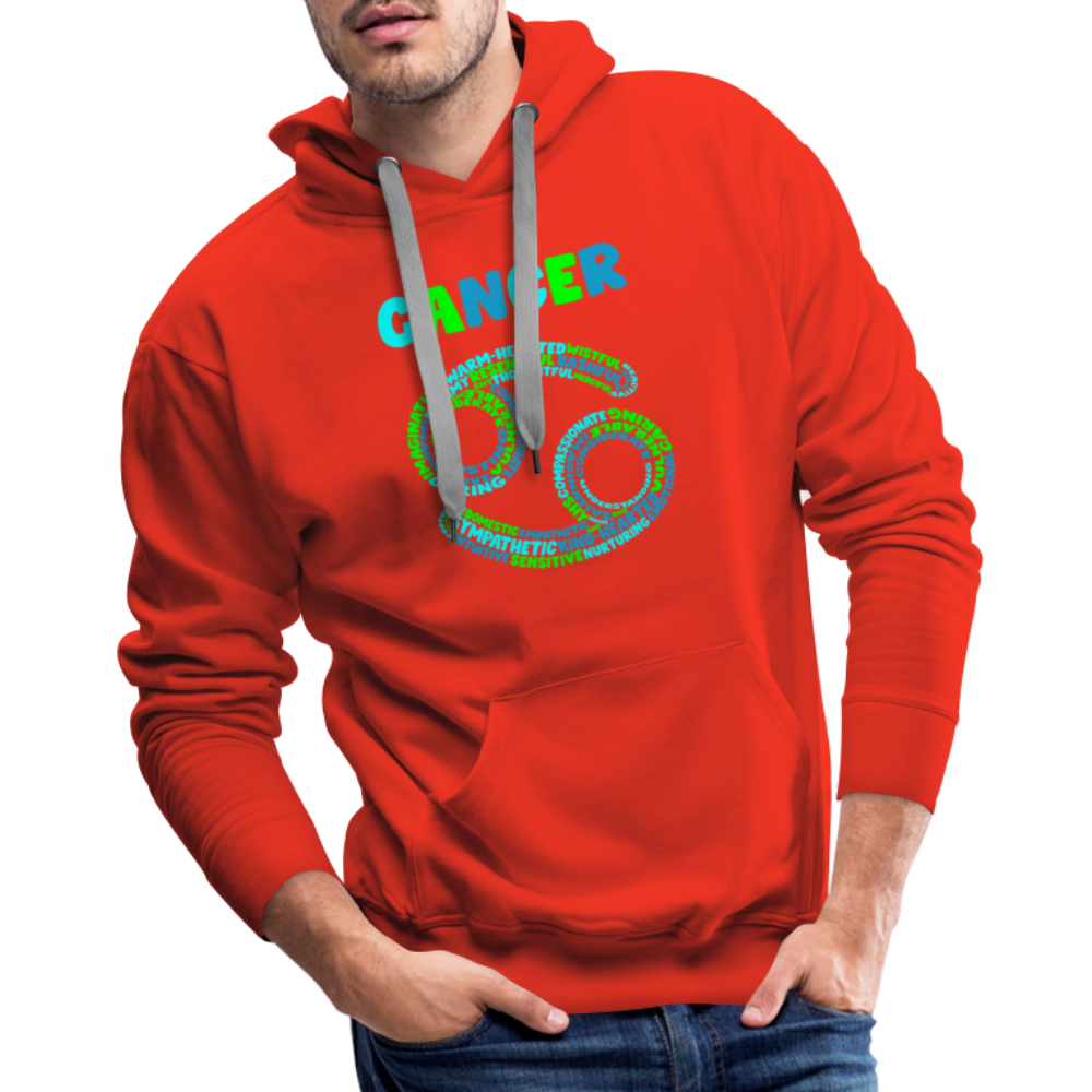 Men's Power Words Cancer Premium Hoodie - red