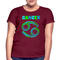 Thumbnail for Women's Power Words Cancer Relaxed Fit T-Shirt - burgundy