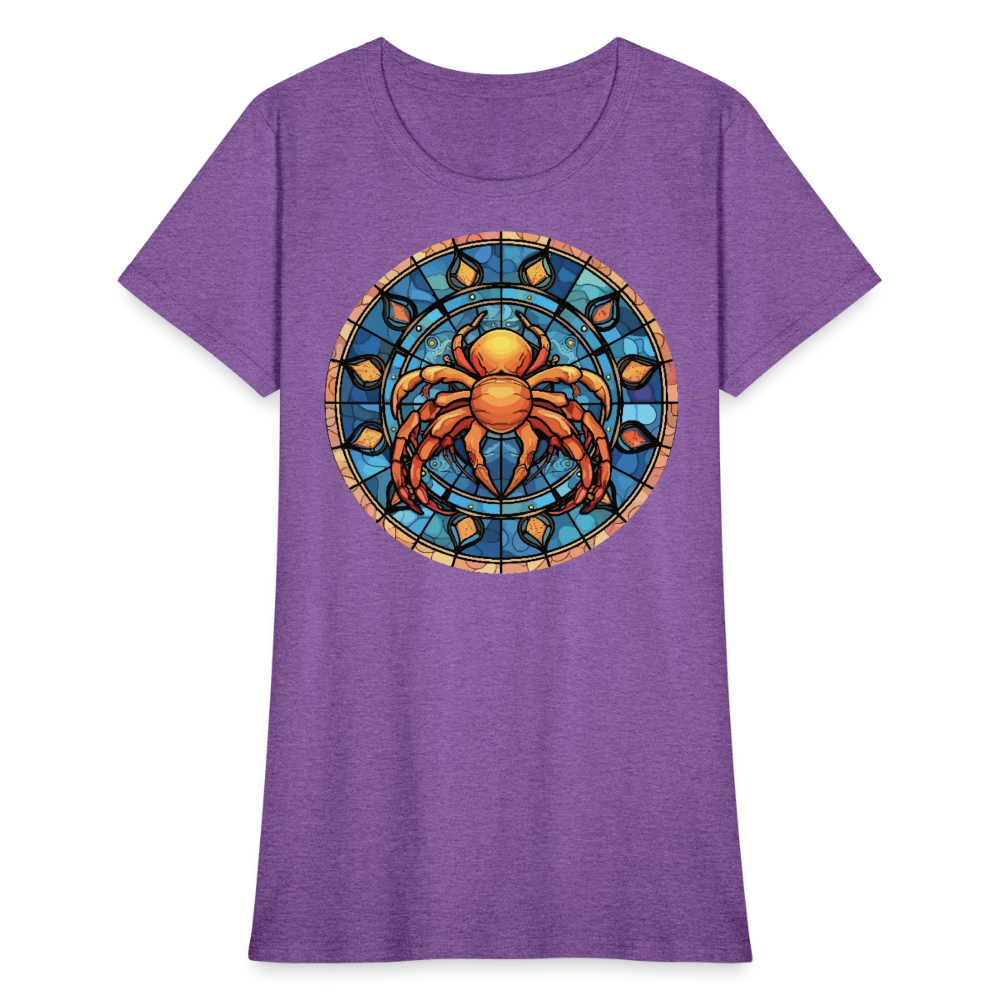 Women's Mosaic Cancer T-Shirt - purple heather