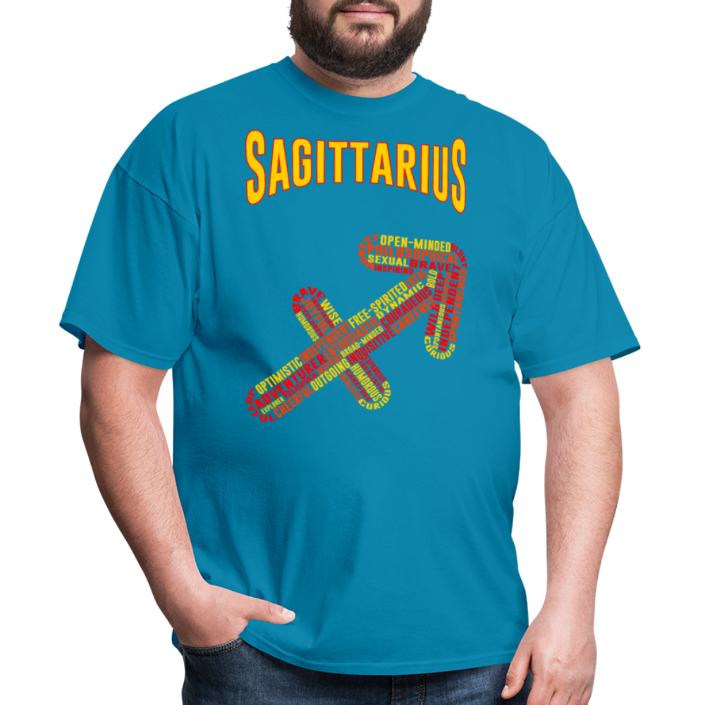 Men's Power Words Sagittarius Classic T-Shirt - turquoise