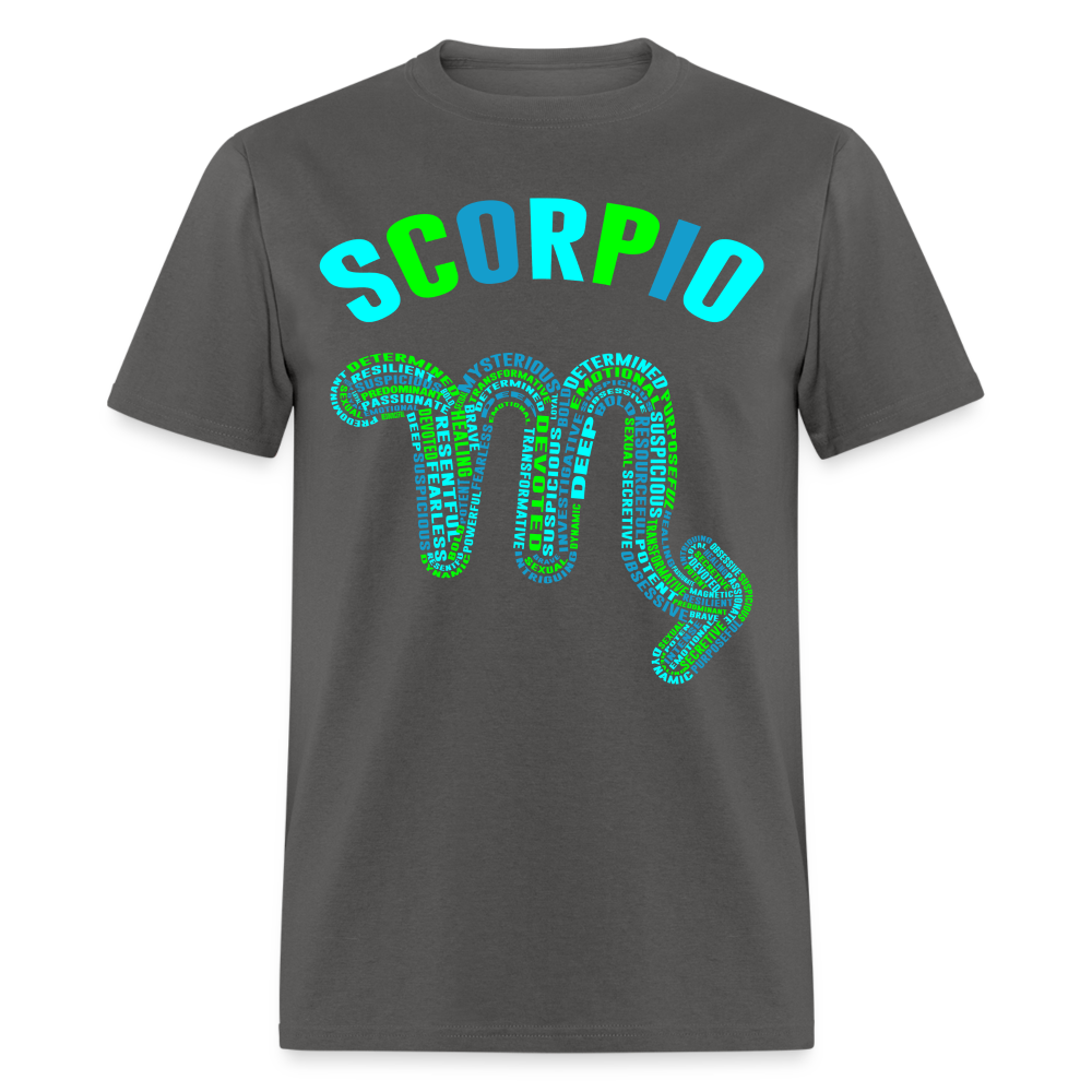 Men's Power Words Scorpio Classic T-Shirt - charcoal