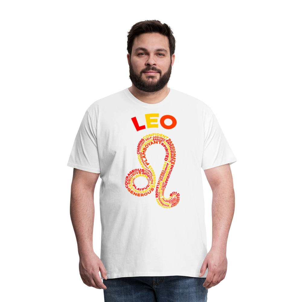 Men's Power Words Leo Premium T-Shirt - white