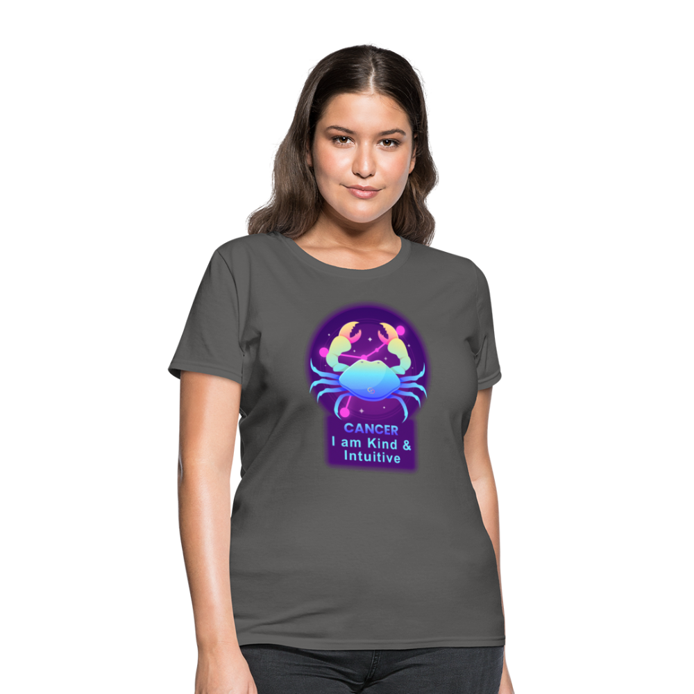 Women's Neon Cancer T-Shirt - charcoal