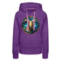 Thumbnail for Women’s Mosaic Capricorn Premium Hoodie - purple 