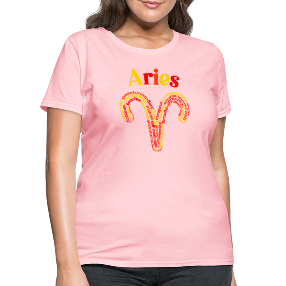 Women's Power Words Aries T-Shirt - pink