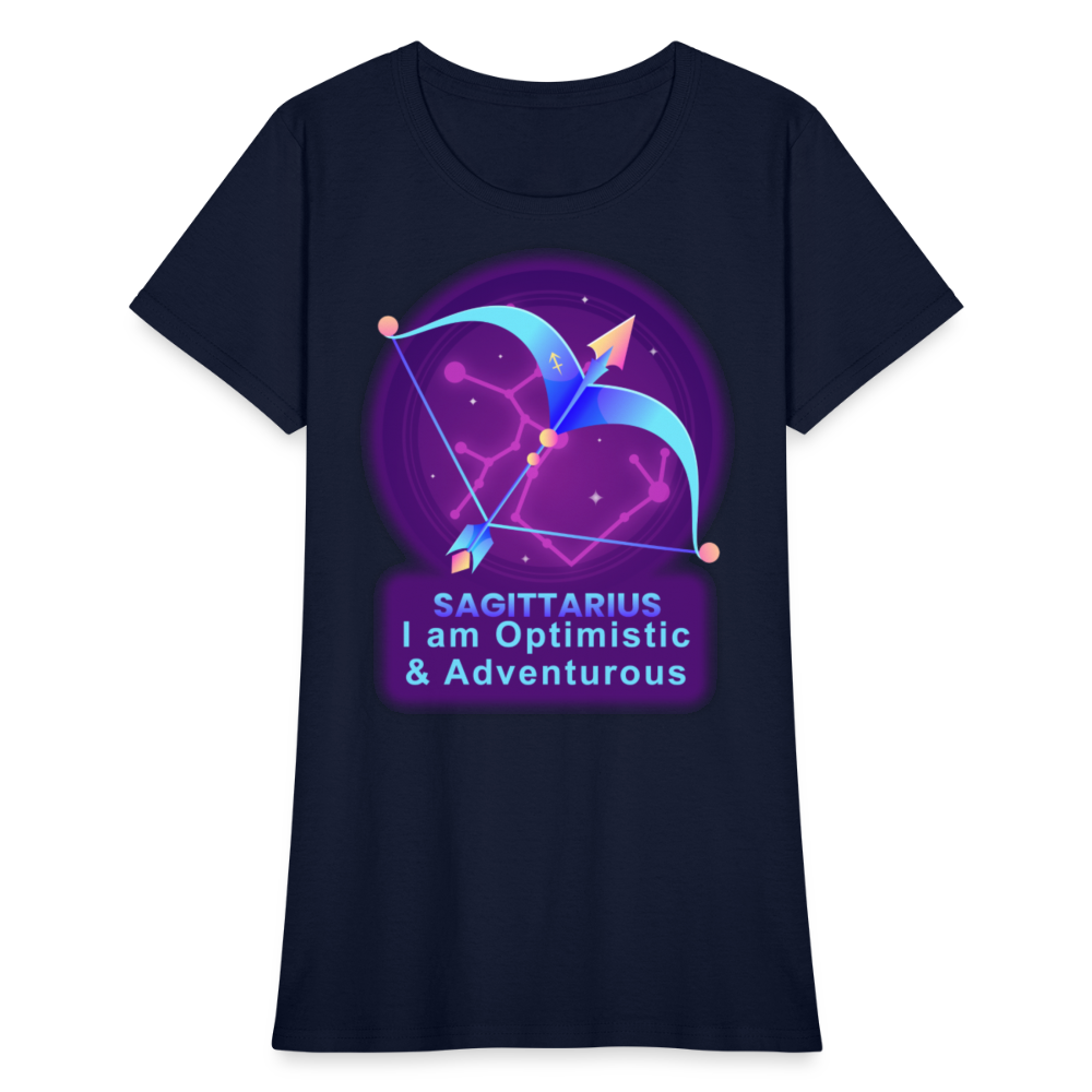 Women's Neon Sagittarius T-Shirt - navy