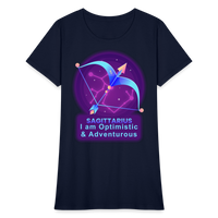 Thumbnail for Women's Neon Sagittarius T-Shirt - navy