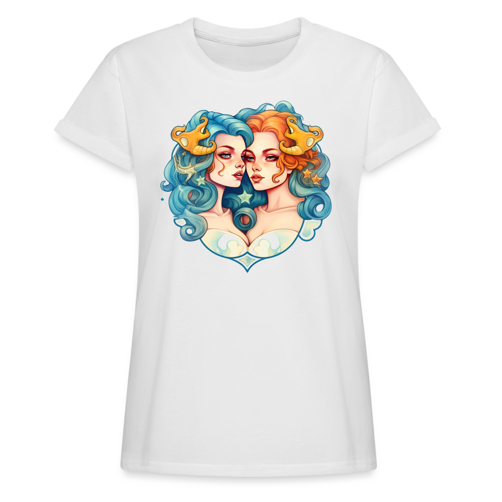 Women's Symbol Gemini Relaxed Fit T-Shirt - white