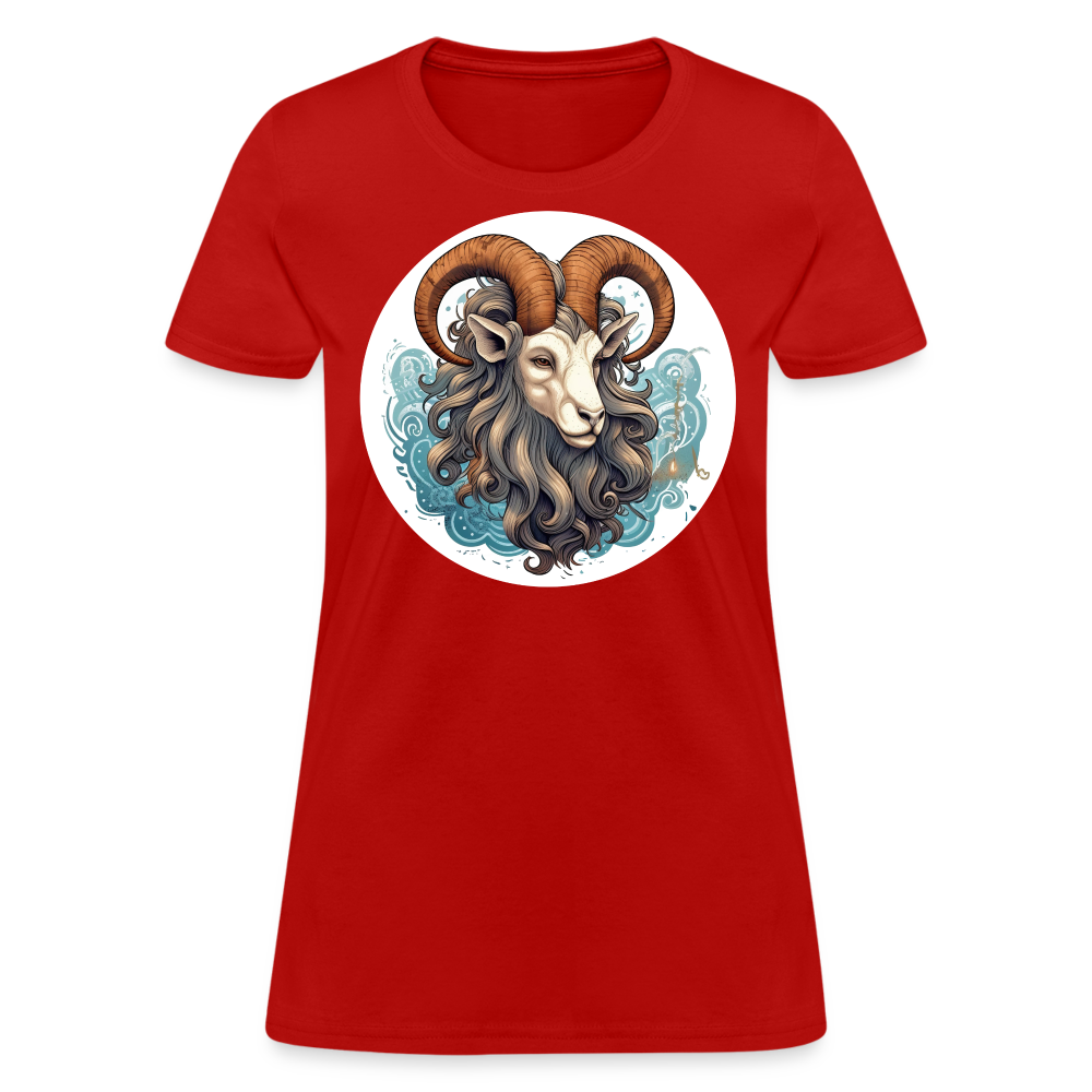 Women's Symbol Capricorn T-Shirt - red