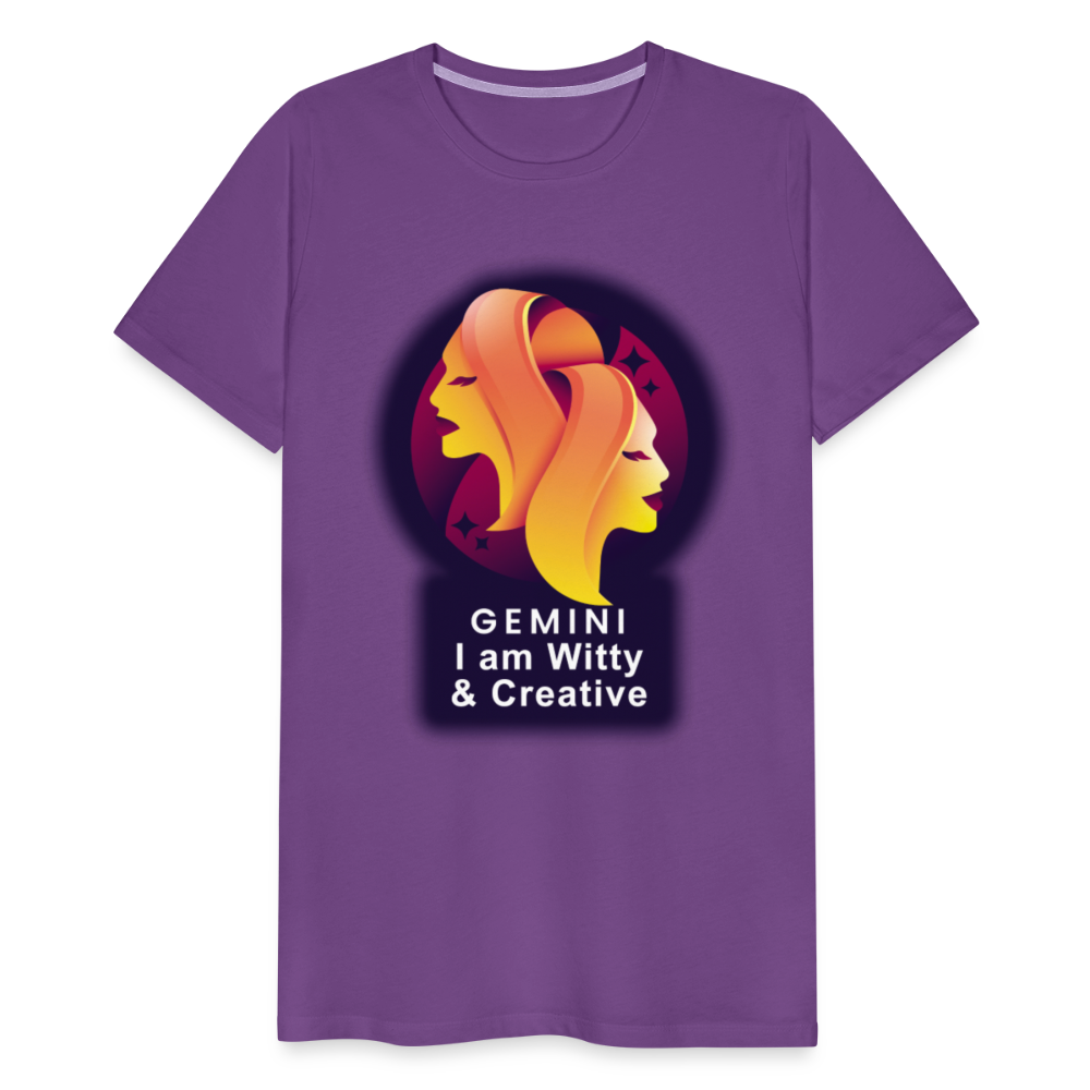 Men's Glow Gemini Premium T-Shirt - purple