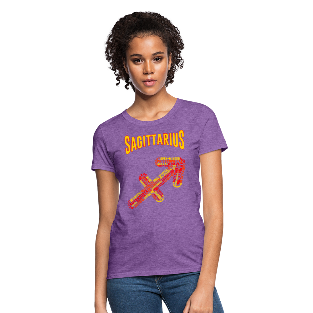 Women's Power Words Sagittarius T-Shirt - purple heather