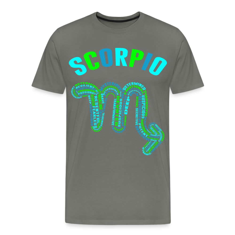 Men's Power Words Scorpio Premium T-Shirt - asphalt gray