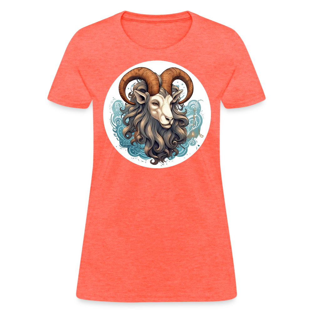 Women's Symbol Capricorn T-Shirt - heather coral